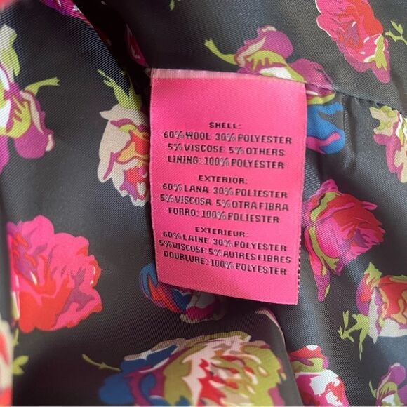 Red Betsey Johnson Wool Blend Coat - Picture 4 of 5